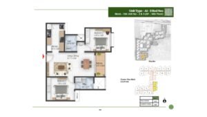 Floor plan of 3 BHK Apartment at Lodha Sadahalli Devanahalli Bangalore