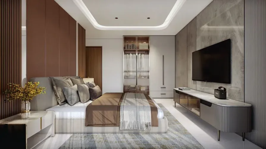 Luxury living room interior design at Lodha Sadahalli