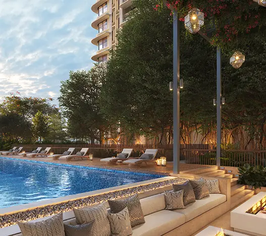 Resort-style swimming pool at Lodha Sadahalli Devanahalli